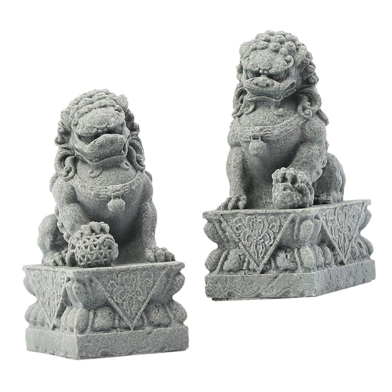 Amazon.co.jp: Cabilock 1 ペア 石獅子の飾り 中国の新築祝いの